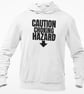 Caution Choking Hazard Hooded Sweatshirt Funny Rude Lad Gift For Him Joke  - Image 1