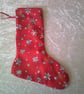 Snowflakes on a Red Background 7.5 inch stocking