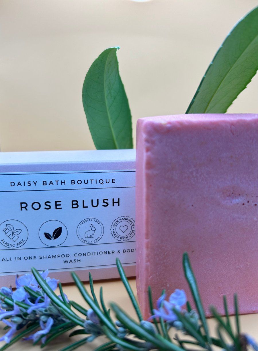 All in One Shampoo, Conditioner & Body Wash Bars Rose Blush