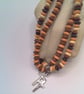 Men's  Necklace With Wooden Beads and Silver Double Cross, Gift for Him - Image 6