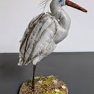 Egret inspired fabric sculpture ornament decoration 