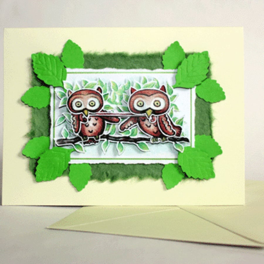 Cheeky Pair of Owls A6 Card