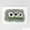 Needle felted sheep picture,  felted on canvas SALE