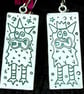 Handmade Monster earrings, artist designed sterling silver earrings. Halloween - Image 1