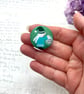 Gnome girl holding lantern fabric button brooch festive gifts - Image 4