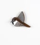 House sparrow wall hanging, set of 3 miniature flying birds, wooden decorations. - Image 6