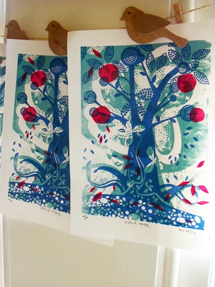 Cloud Tree - 3 Colour Screen Print