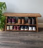 Handmade Rustic Wooden Shoe Rack Bench: Chunky 2-Tier Farmhouse Organizer Seat - Image 7
