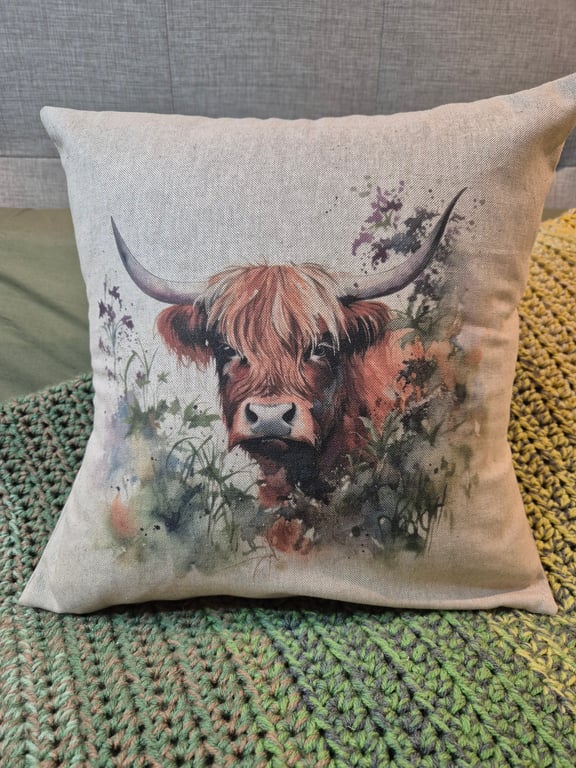 Highland Cow Cushion - Option 5 (6 Designs Available)