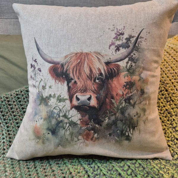 Highland Cow Cushion - Option 5 (6 Designs Available)