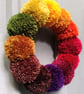 Wool Pompom Wreath, Autumn Colours, Plush Autumnal Seasonal Decor, 23cm. - Image 6