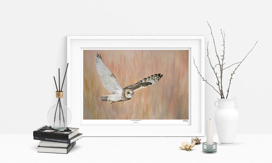 Owl Art Print - 'On The Lookout' - A5 A4 A3 Wildlife Art Print