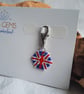 Beaded Union Jack Keyring Charm - Image 1