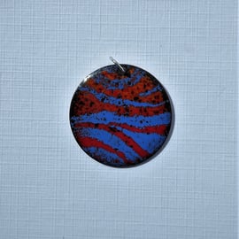 ‘Zing’ pendant in blue and orange enamelled copper 135