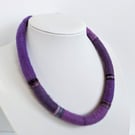 Felted cord necklace - shades of purple