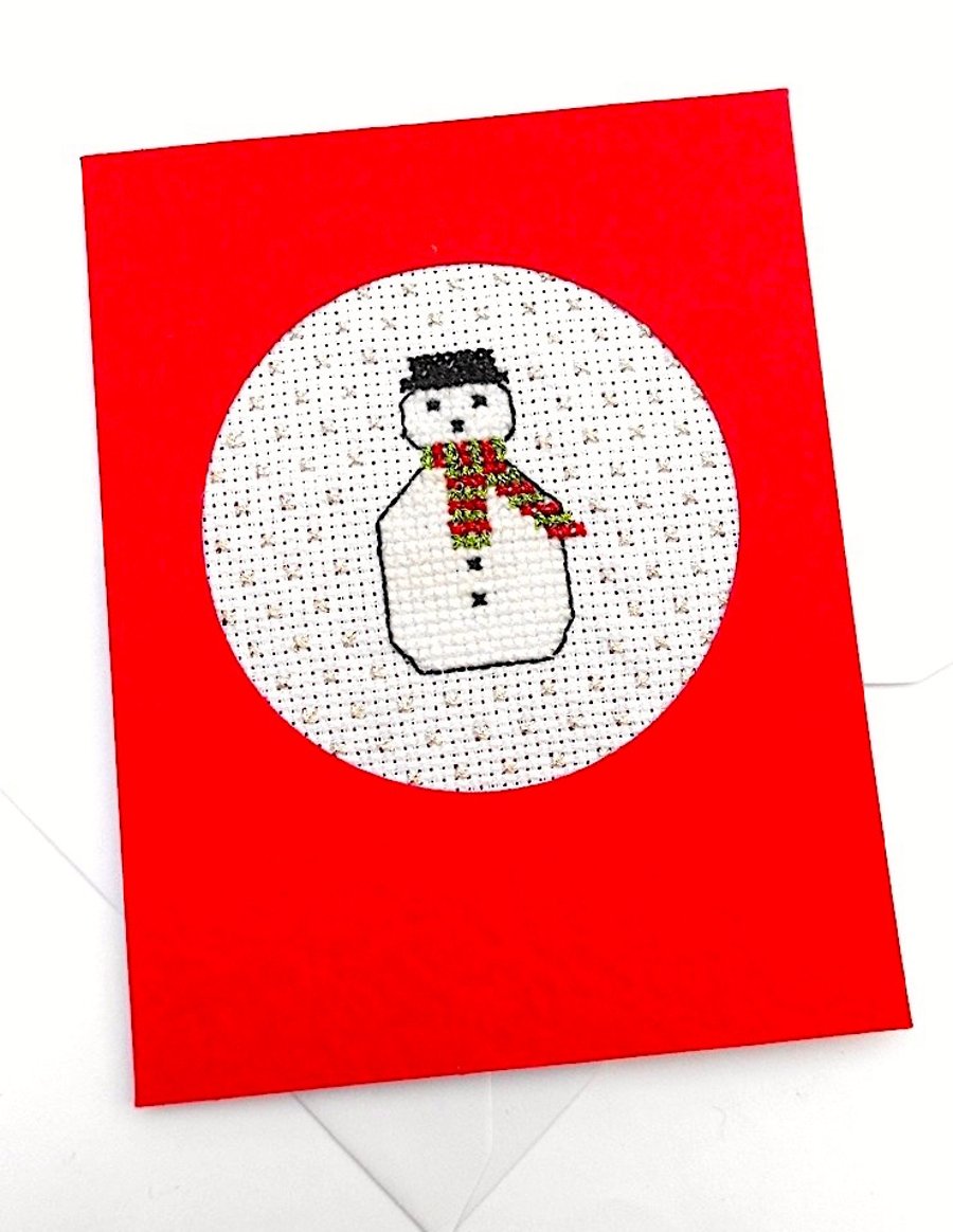 SALE...Snowman and Trees Cross Stitch Cards