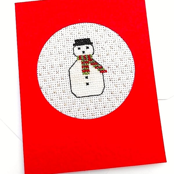 SALE...Snowman and Trees Cross Stitch Cards