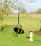 Stained Glass Yellow & Black Bumble Bee Suncatcher - Image 2