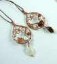 Copper Hanging Decorations with Bronze and Silver Glass and Gemstone Beads - Image 4