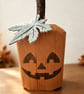 Handmade Wooden Jack-O'-Lantern Pumpkin - 8 Inch - Rustic Fall & Halloween Decor