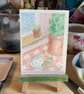 Stormy Snack, miniature watercolour painting on watercolour paper, trading card - Image 2