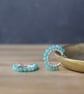 Amazonite Gemstone Hoop Earrings in Sterling Silver - Boho Crystal Small Hoops - Image 2