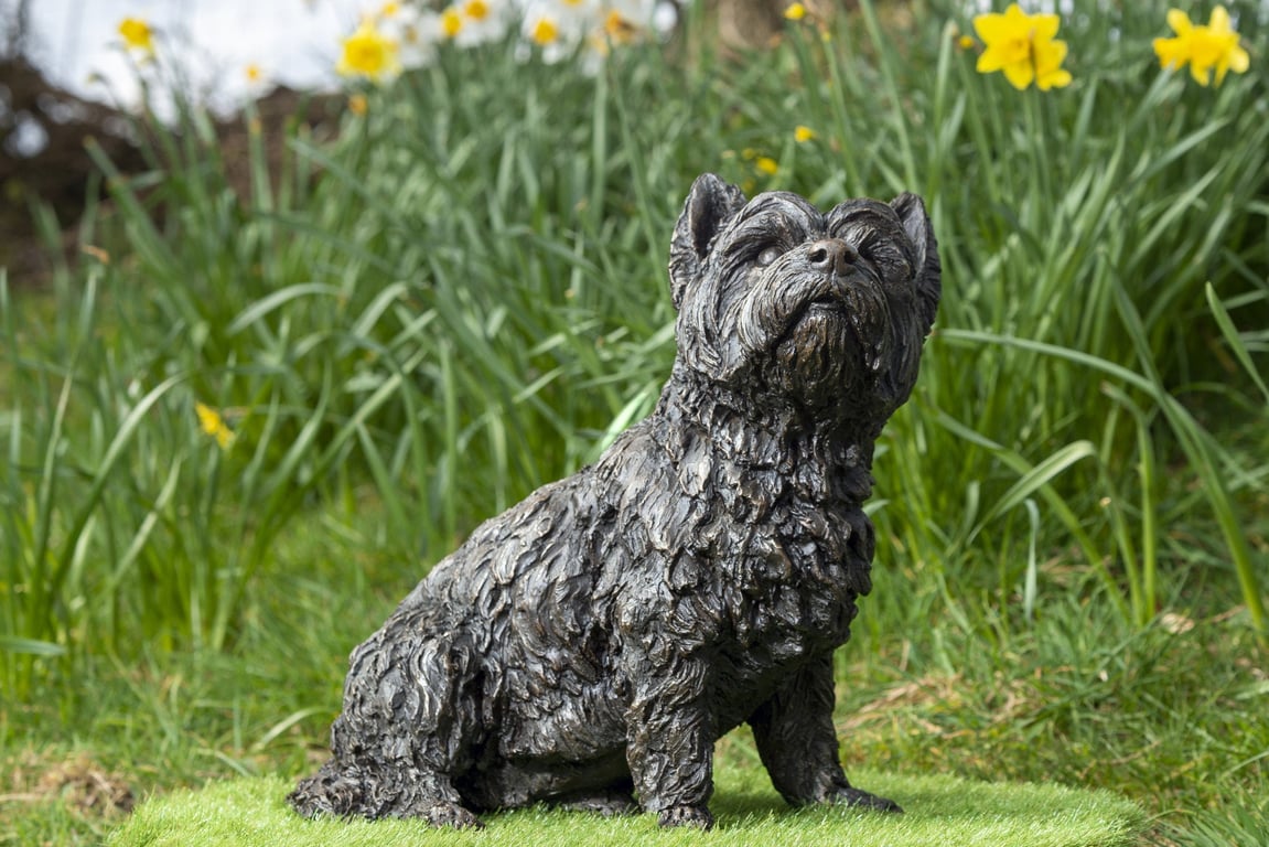 Sitting West Highland Terrier Statue Large Bronze Resin Garden Sculpture