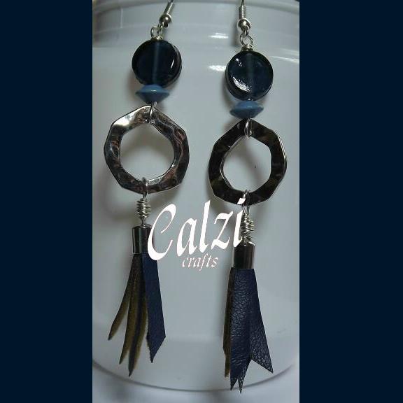 Junk Collectors Dangly Earrings-Blue