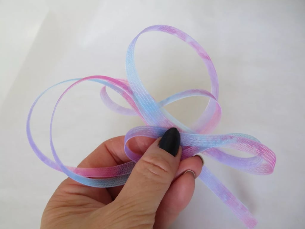 Unicorn Tie Die Ombre Crinoline Pink Aqua Lilac Millinery Craft Wedding Hat