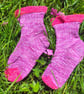 Luxury vegan pima cotton socks in fruity pink and lilac