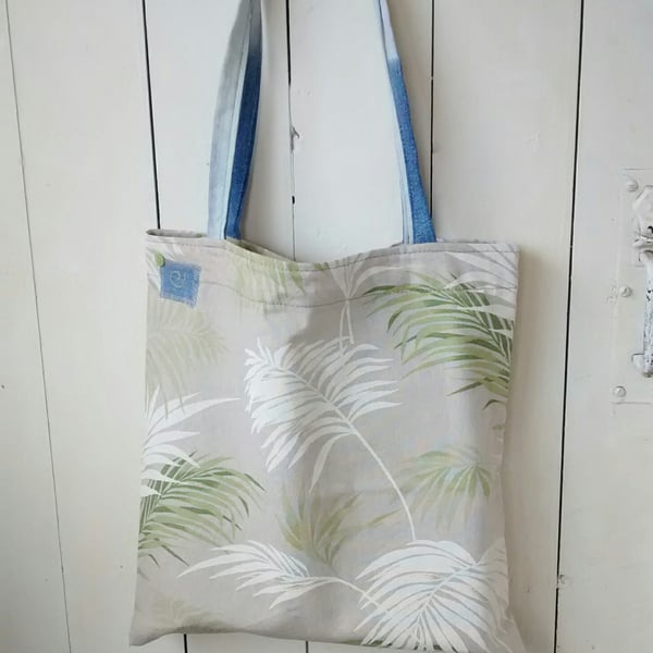 Handmade Tote Bag, Palm Leaves
