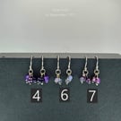Dainty Triple Silver and Purple Bead Drop Earrings
