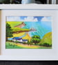 Three Cliffs Bay, Gower, South Wales, Original Watercolour in 9.5 x 7.5''  Frame