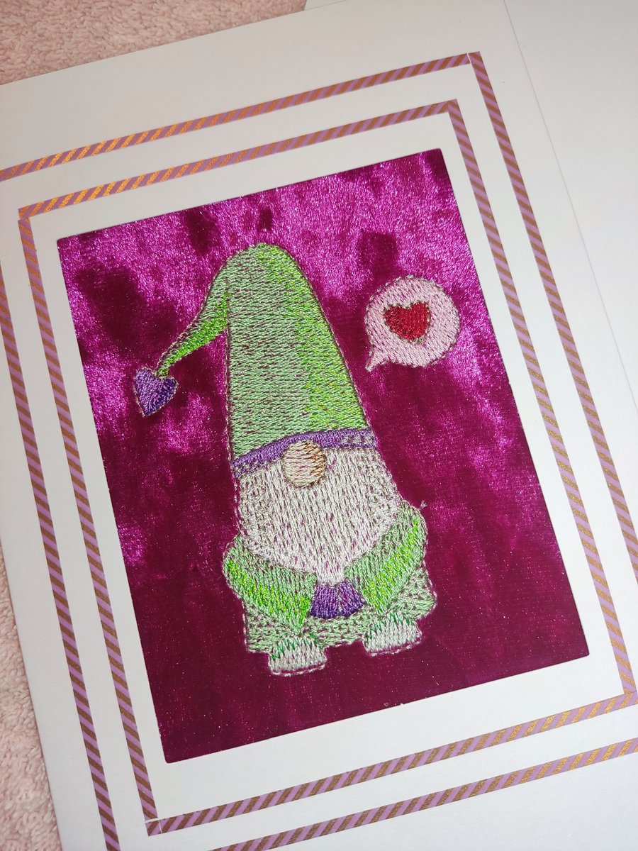 Gonk 2 - Purple Felt - Valentine's Day Card