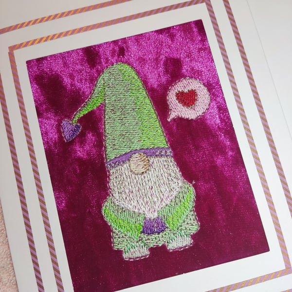 Gonk 2 - Purple Felt - Valentine's Day Card