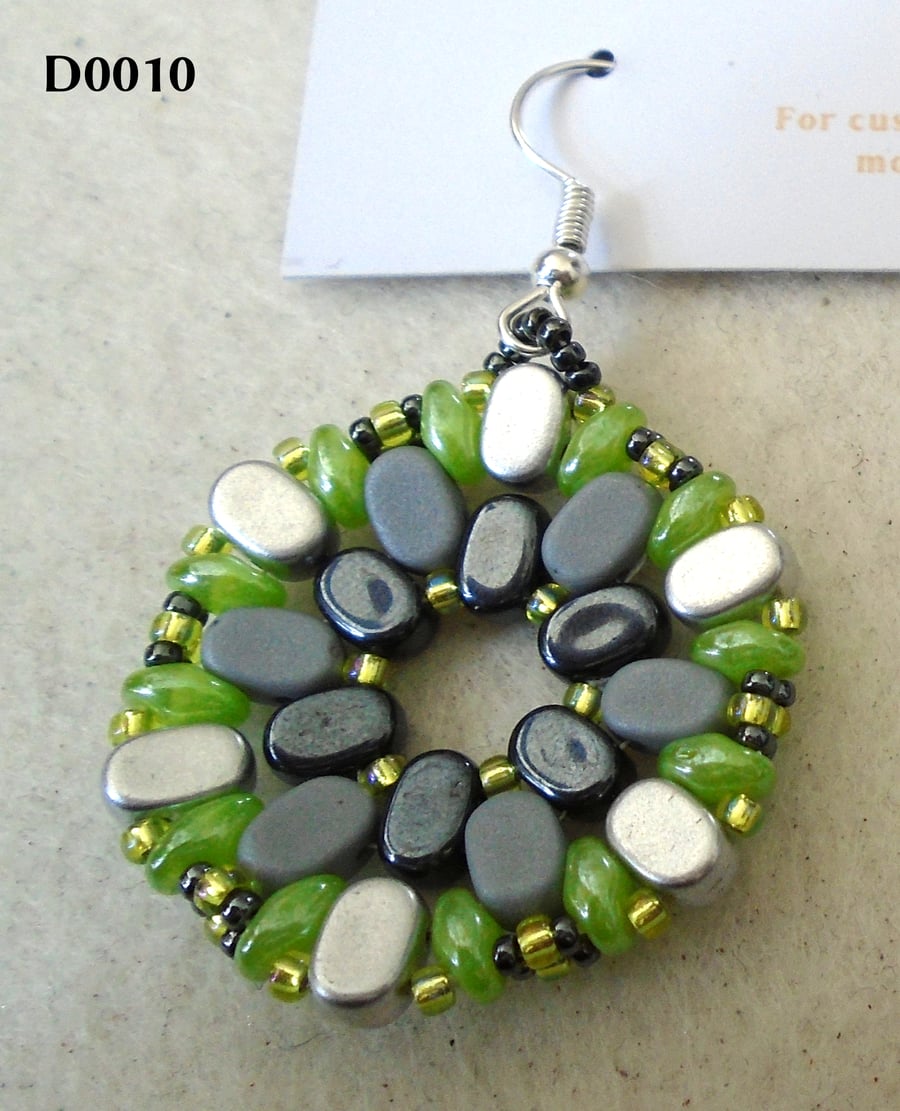 Hexagonal bead earrings (customisable)