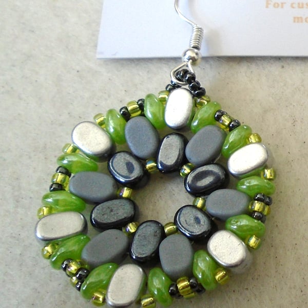 Hexagonal bead earrings (customisable)