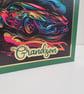 Happy Birthday Grandson Sports Car Card – Modern Kids or Teen Boy Birthday Card - Image 3