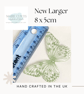 Hand printed silk butterflies in shades of teal. Two sizes - Image 7