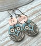 Ceramic Owl Copper Be Wise Earrings