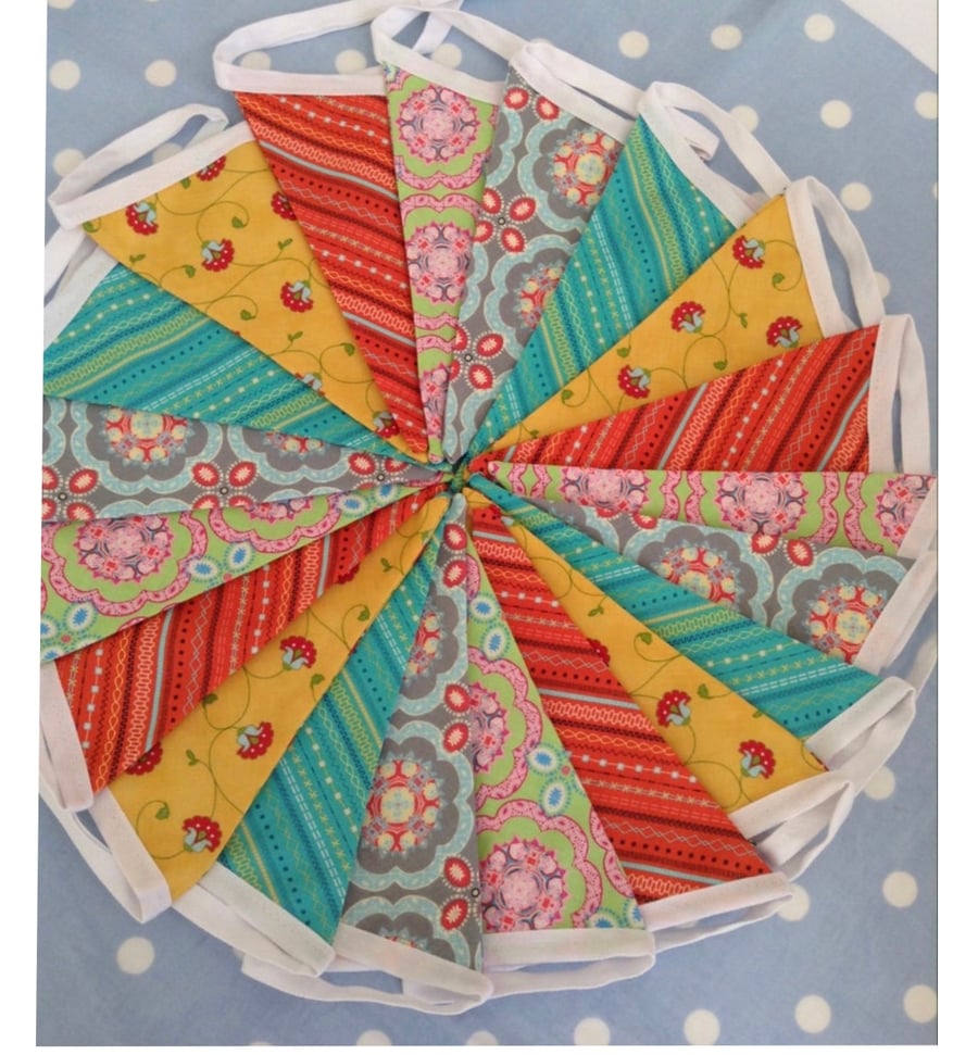 Moroccan style  bunting, cotton fabric bunting 