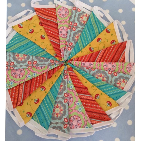 Moroccan style  bunting, cotton fabric bunting 