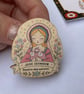 Jane Seymour Wooden Pin Badge - Tudor Queen Pin - Six Wives of Henry VIII Gift 