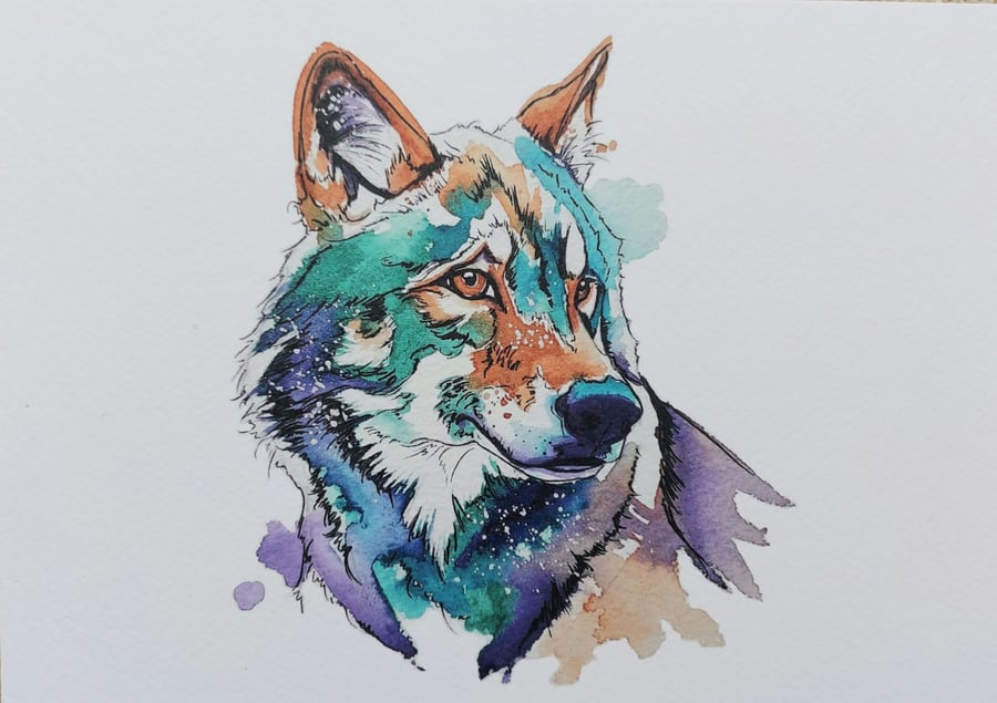 A5 Wolf Print