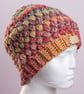 Hat-handmade crochet puff stitch beanie hat autumnal colours - Image 4