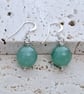 Gemstone Drop Earrings, Sterling Silver Green Aventurine Jewellery - Image 5