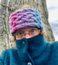 Hand knitted, lined headband featuring Celtic knot pattern LICHEN  - Image 6