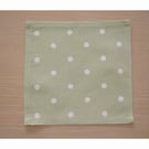Napkins x 4 Green and White Polka Dot 18" Set Serviettes Washable Cotton Cloths