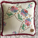 Vintage Fabric Hand Embroidered Cushion Cover (16 inch)