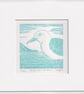 Beady-eyed Gull Blue - original, limited edition linocut. - Image 2